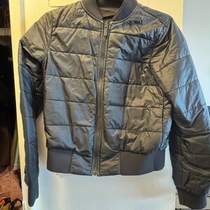 Lululemon Athletica Navy Quilted Bomber Jacket
